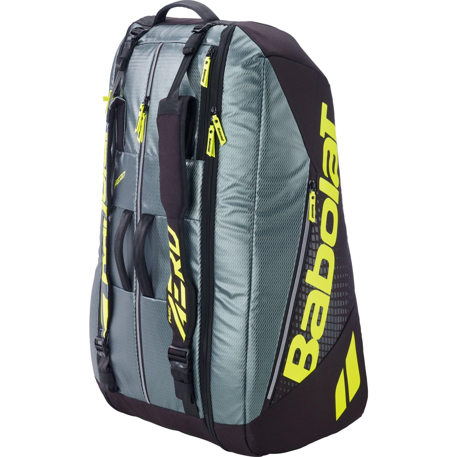 Babolat Pure Aero RH x6 Tennis Bag (Metallic Grey/Black/Fluo Yellow)