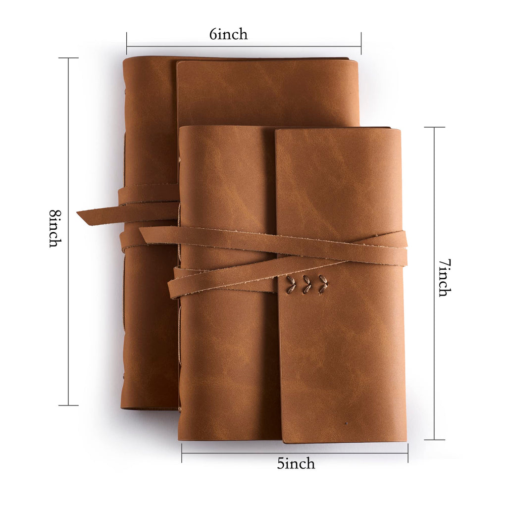 Maybell Leather Journal For Writing 5X 7, Genuine Leather Bound Journal For Men Women, 200 Lined Pages Leather Notebook For Trav