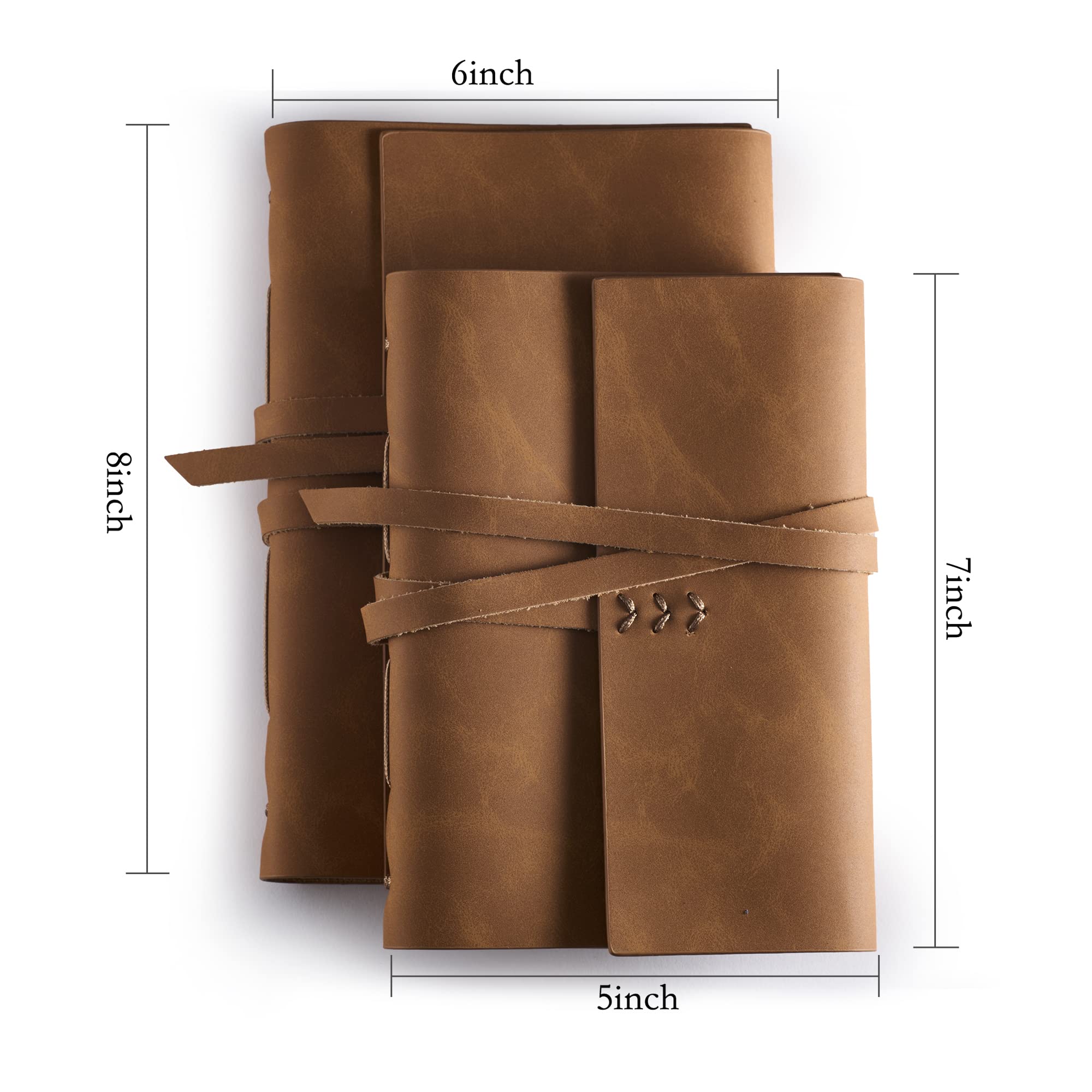 Maybell Leather Journal For Writing 5X 7, Genuine Leather Bound Journal For Men Women, 200 Lined Pages Leather Notebook For Trav