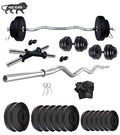Extreme Muscles Home Gym Exercise Set 44 Kg With 3 Feet Curl Rod,Rod Locks, Weight Plates, Dumbbell Rods And Gym Gloves