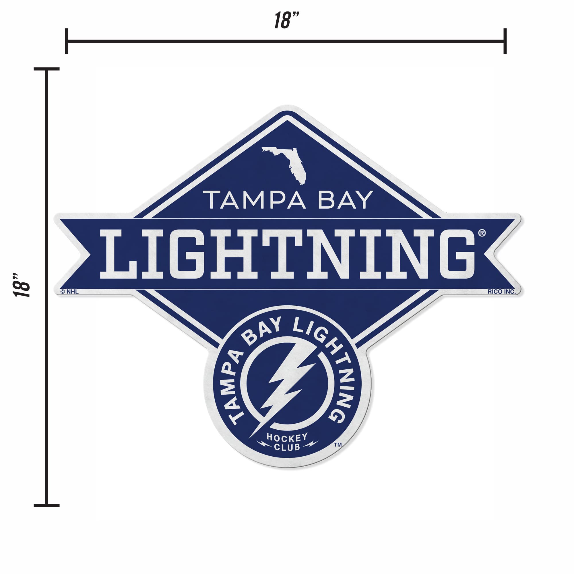 Rico Industries Nhl Tampa Bay Lightning Diamond Shape Cut Pennant - Home And Living Room D  Cor - Soft Felt Ez To Hang