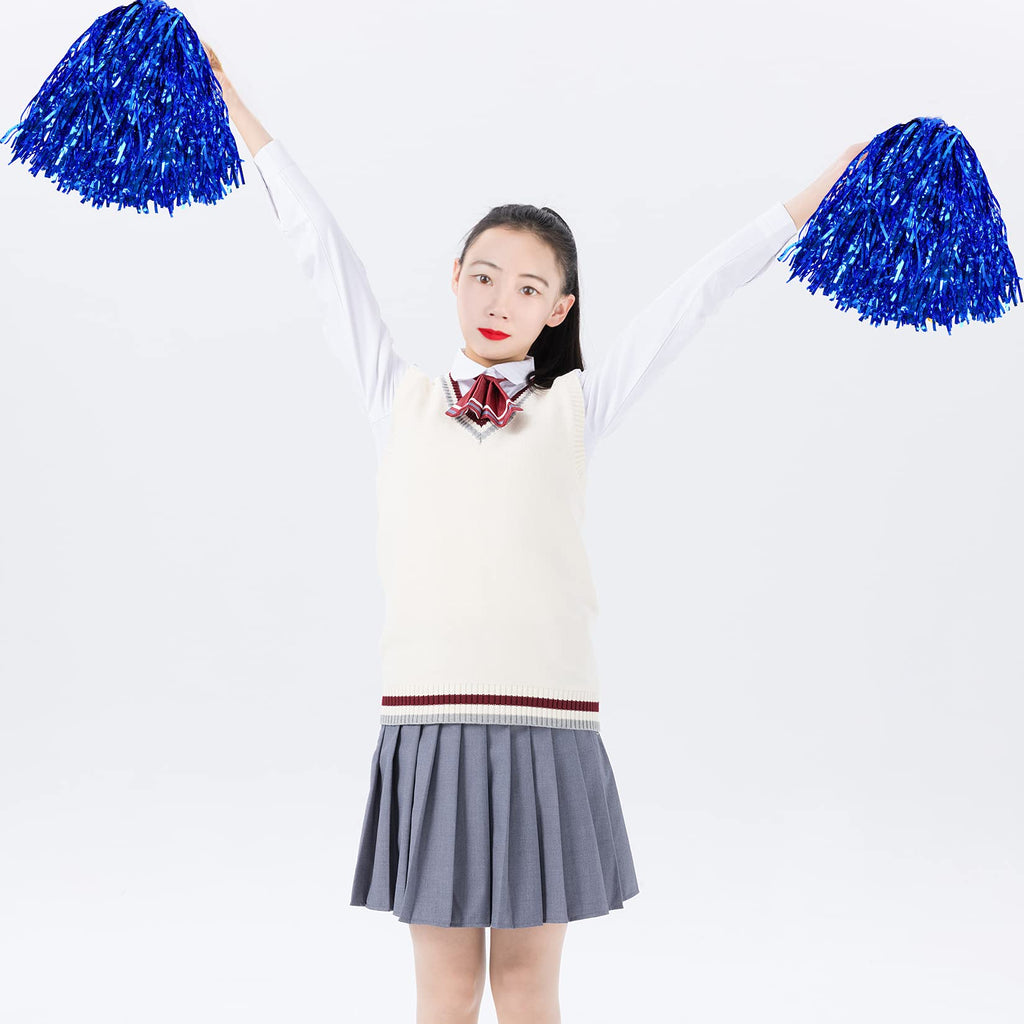 Baotongle 12 Pcs Cheerleading Squad Spirited Fun Poms Pompoms Cheer Costume Accessory For Party Dance Sports (Multicolor)