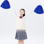 Baotongle 12 Pcs Cheerleading Squad Spirited Fun Poms Pompoms Cheer Costume Accessory For Party Dance Sports (Multicolor)