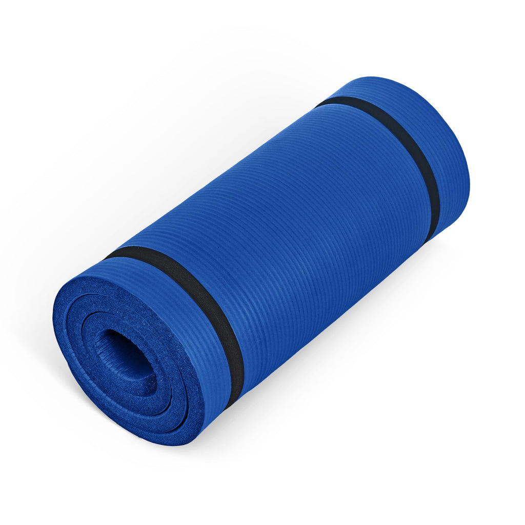 Cap High Density Exercise Mat With Strap, 74''X24''X1 - Blue