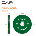 Cap Barbell Best Olympic Bumper Plate Set, Green, 25 Lb Pair