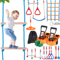 VEVOR Ninja Warrior Obstacle Course for Kids, 2 x 60 ft Weatherproof Slacklines, 500lbs Weight Capacity Monkey Line, Outdoor Pla