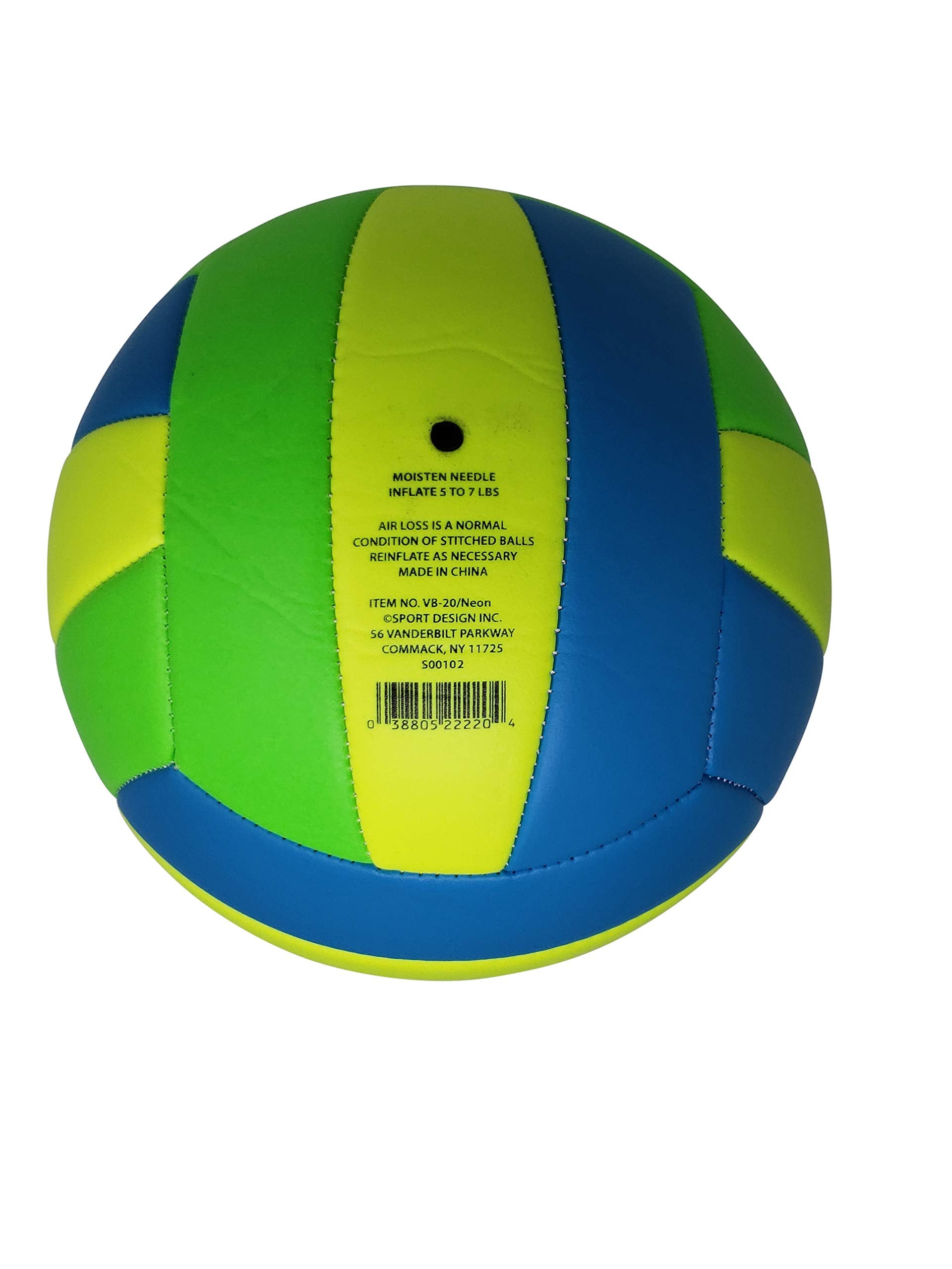 Faittd Beach Toys By Green Room Sport Design Classic Volleyball (Deflated), Assorted Neon Colorsf