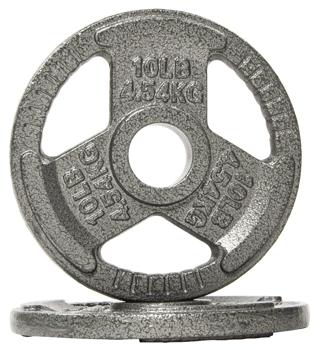 Fitvids Cast Iron Plate Weight Plate For Strength Training And Weightlifting, 2-Inch Center, 10Lb (Set Of 2)