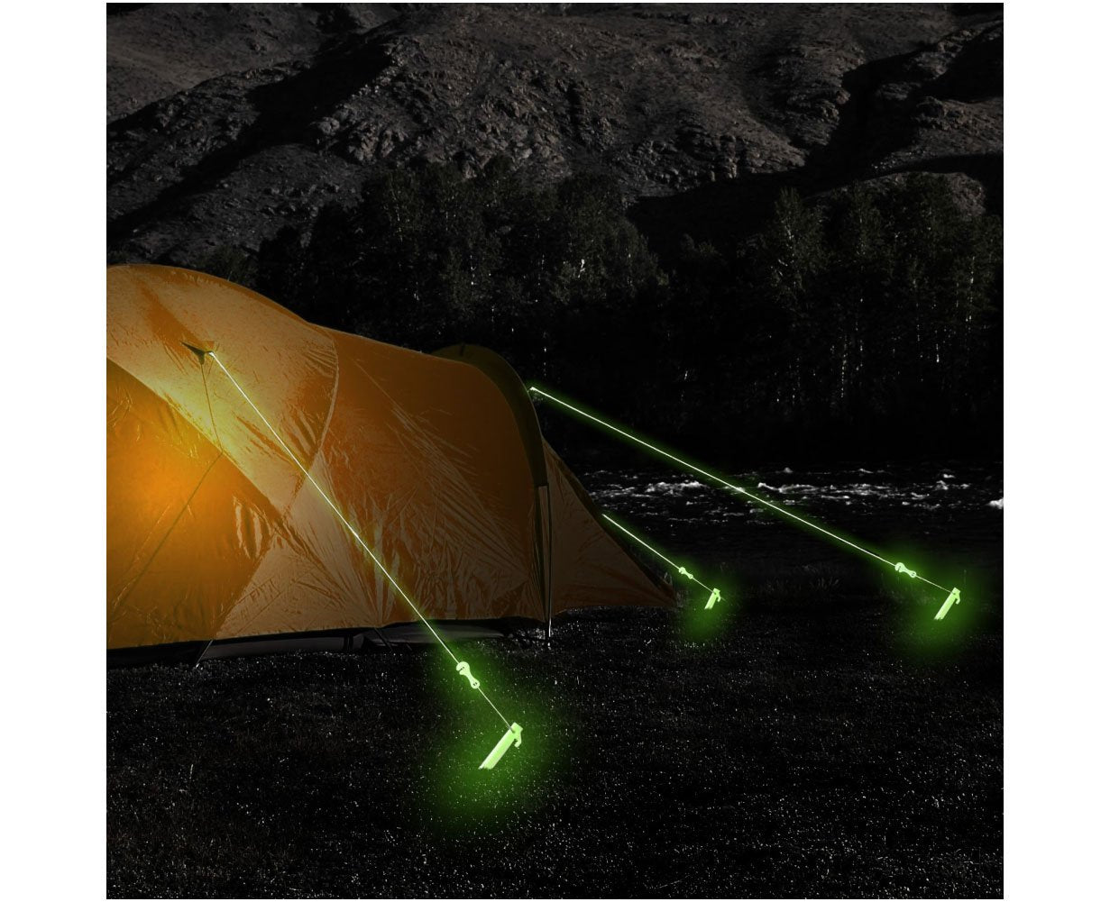Acecamp 9110 Glow In The Dark Guy Square Line Adjuster, Green
