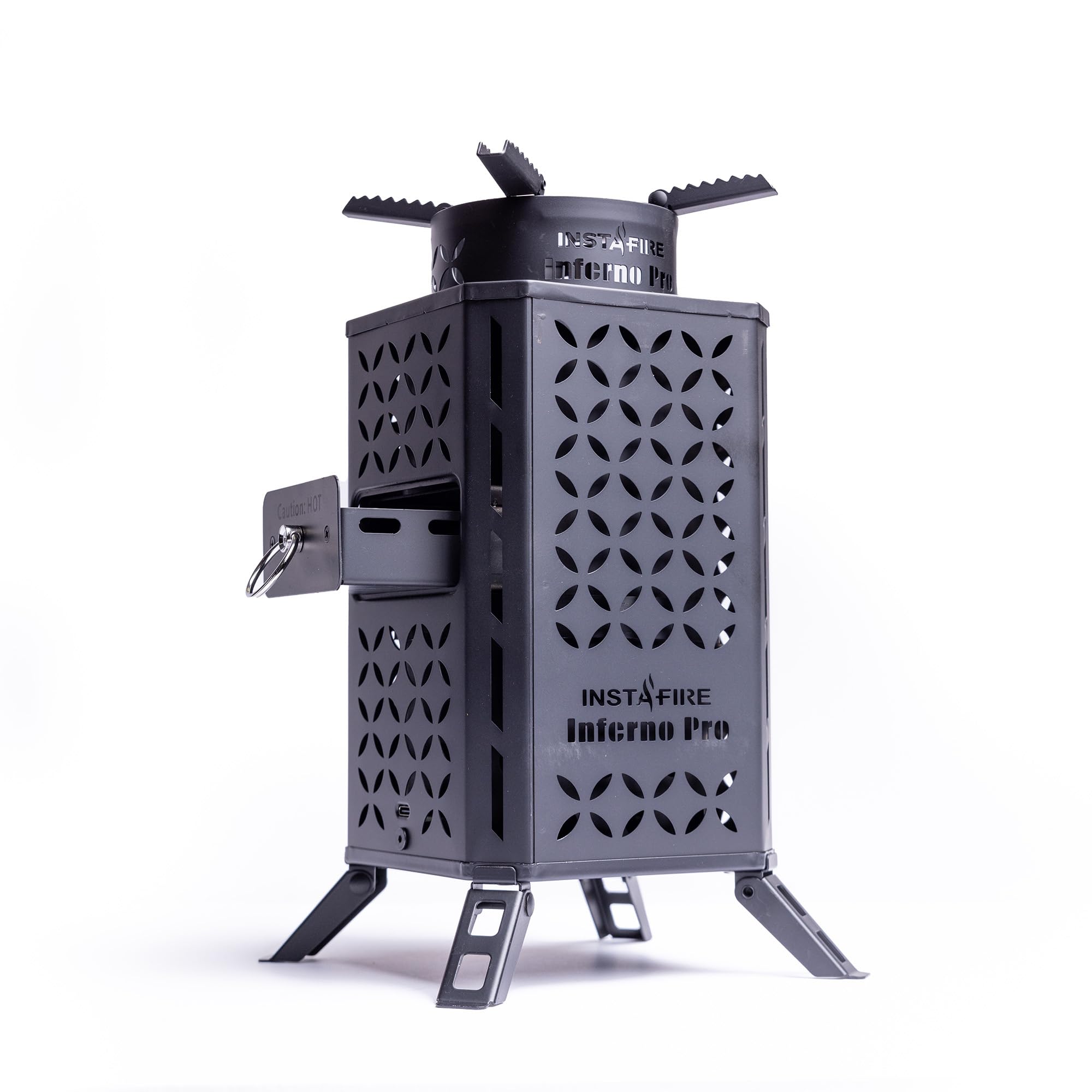 Inferno Pro Stove Outdoor/Indoor (Use Biomass, Fire Starter, Canned Heat) - Compact, Camping, Off-Grid, Emergency - By Instafire