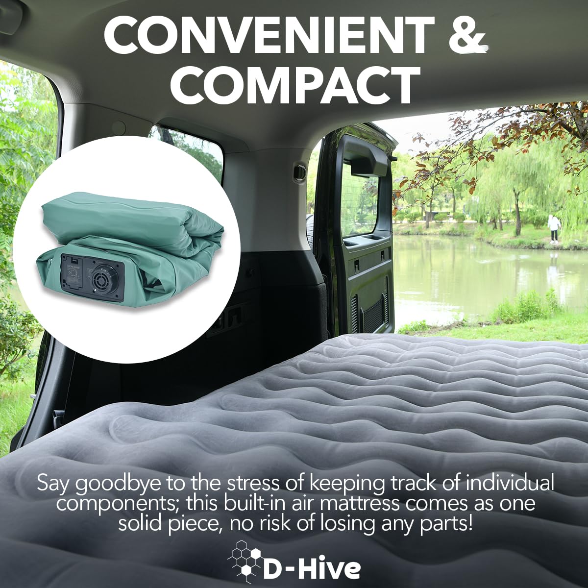 D-Hive Suv Air Mattress, Ultra-Thick Material Extra-High Car Air Mattress, Suv Mattress For Toyota 4Runner, Jeep Wrangler Air Ma