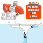 Seaflo 14B Series 12V 1100 Gph Automatic Low Profile Bilge Pump | Timer Sensing, Check Valve, 360 Installation, And 4-Year Warra
