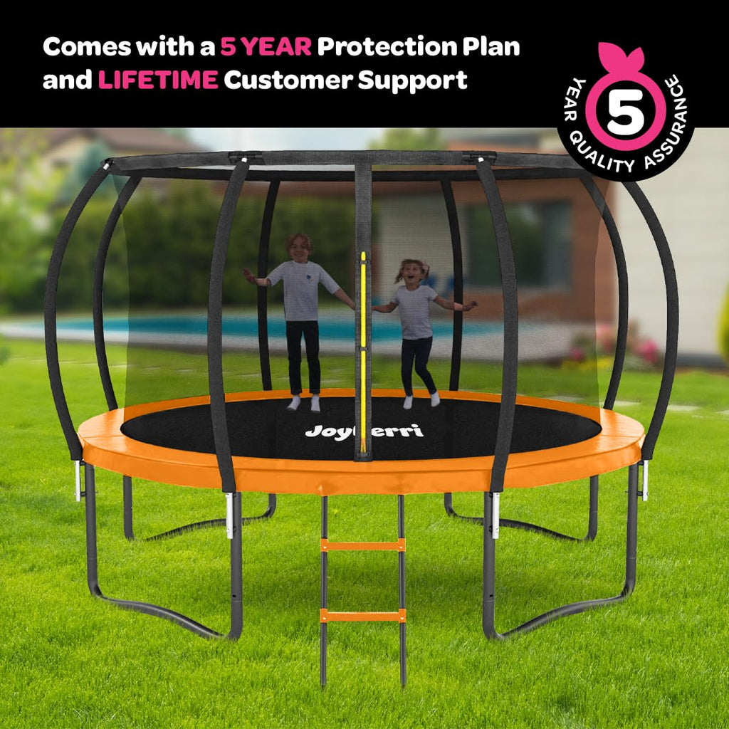 Trampoline for Kids and Adults - 8Ft 10Ft 12Ft 14FT 15Ft, 16Ft Trampoline with Net - ASTM Certified with Bonus Lights and Sprink