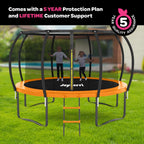 Trampoline for Kids and Adults - 8Ft 10Ft 12Ft 14FT Trampoline with Net - ASTM Certified with Bonus Lights and Sprinkler/Extra S