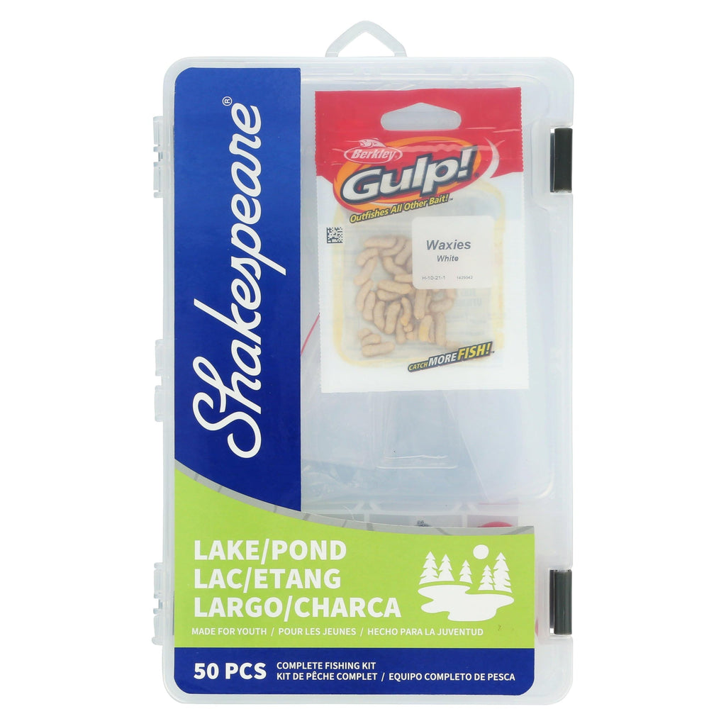 Shakespeare Catch More Fish Lake/Pond Spincast Reel And Fishing Rod Combo, Includes Berkley Fishing Baits, Tackle, & Tackle Box,