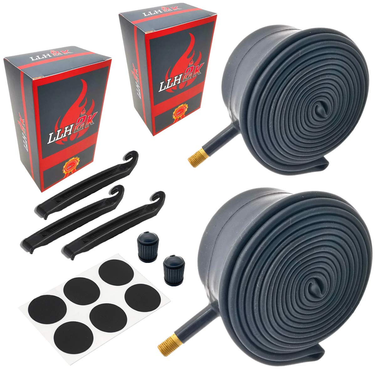 26 X 2.125 Bicycle Tube 26 X 2.125/1.95/1.75-2 Pack With W/Bike Tire Levers & Repair Patches. The Llh2K Bicycle Tube 26 X 2.125 