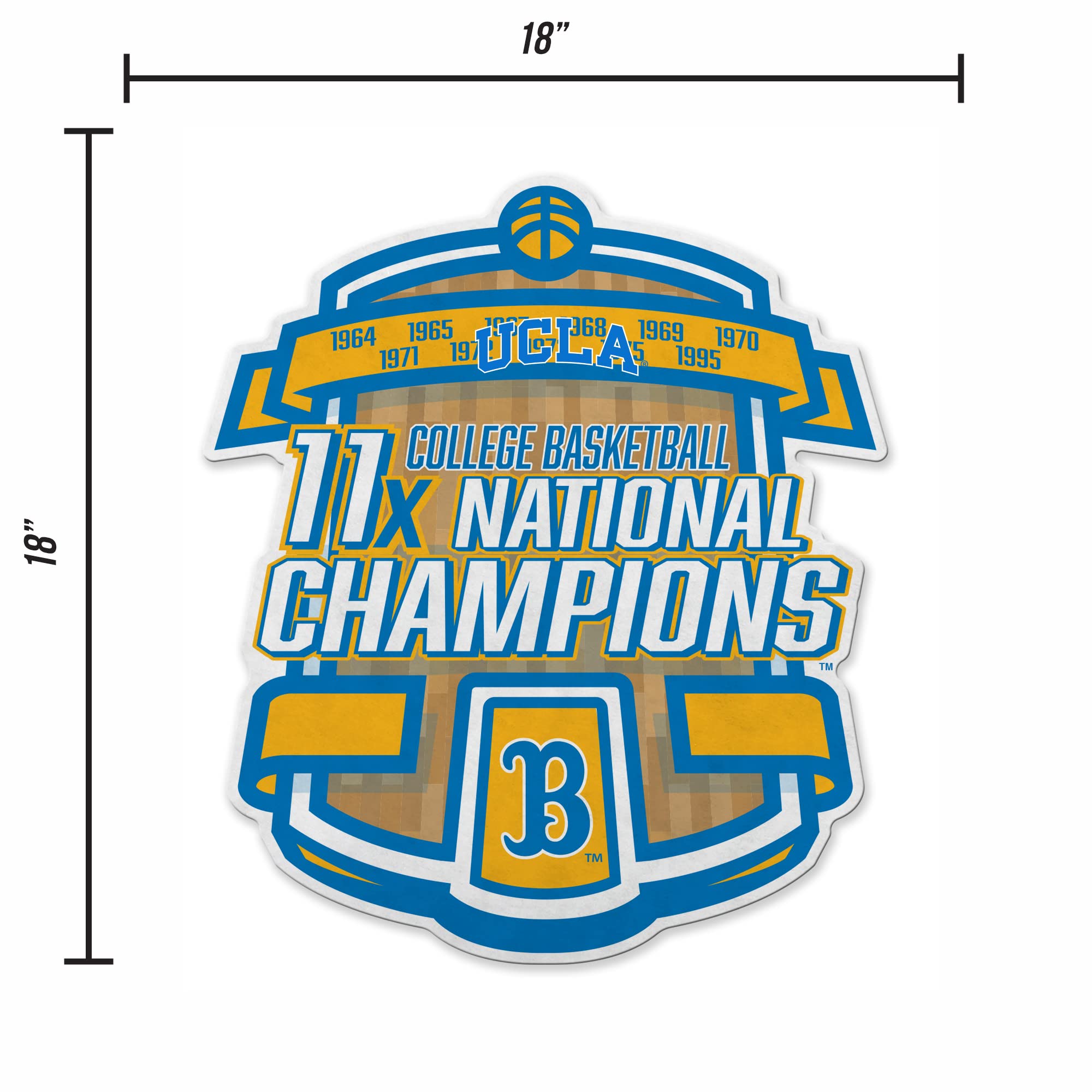 Rico Industries Ncaa California-Los Angeles Bruins Champ Shape Cut Pennant - Home And Living Room D  Cor - Soft Felt Ez To Hang