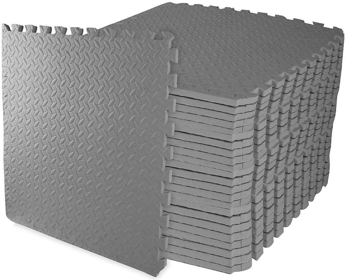 Nasmodo 416 pcs 1 Inch/25mm Gym Floor mat for Heavy Workout EVA Foam Interlocking Tiles for Gymnastics, Exercise, Playing and H