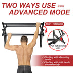 Besthls Wall Mounted Advanced Pull Up Bar, Heavy Duty Wall Mount Pull-Up Chin Up Bar Multifunctional Home Gym Workout Indoor Exe