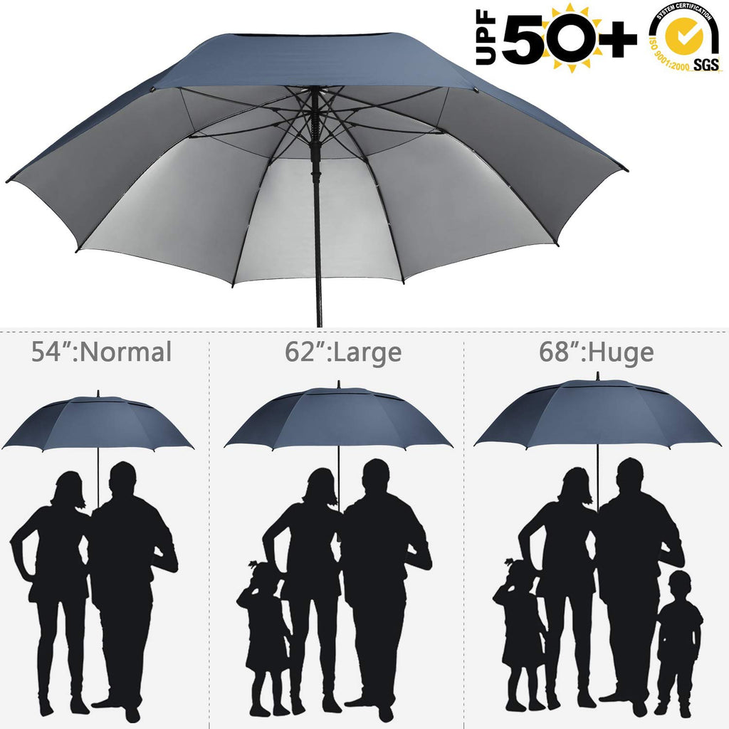 G4Free 68Inch Uv Protection Oversize Windproof Automatic Open Golf Umbrella Double Canopy Vented Waterproof Large Sun Stick Umbr