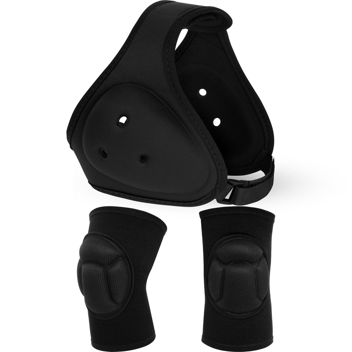 Viorawhite Wrestling Headgear Knee Pads Set For Kids Youth, Thick Sponge Anti Slip Knee Sleeve, Adjustable Wrestling Ear Guard P