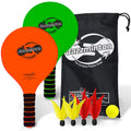 Jazzminton Select Paddle Ball Game with Carry Bag - Indoor Outdoor Toy - Play at The Beach, Lawn or Backyard - 2 Wooden Racquets