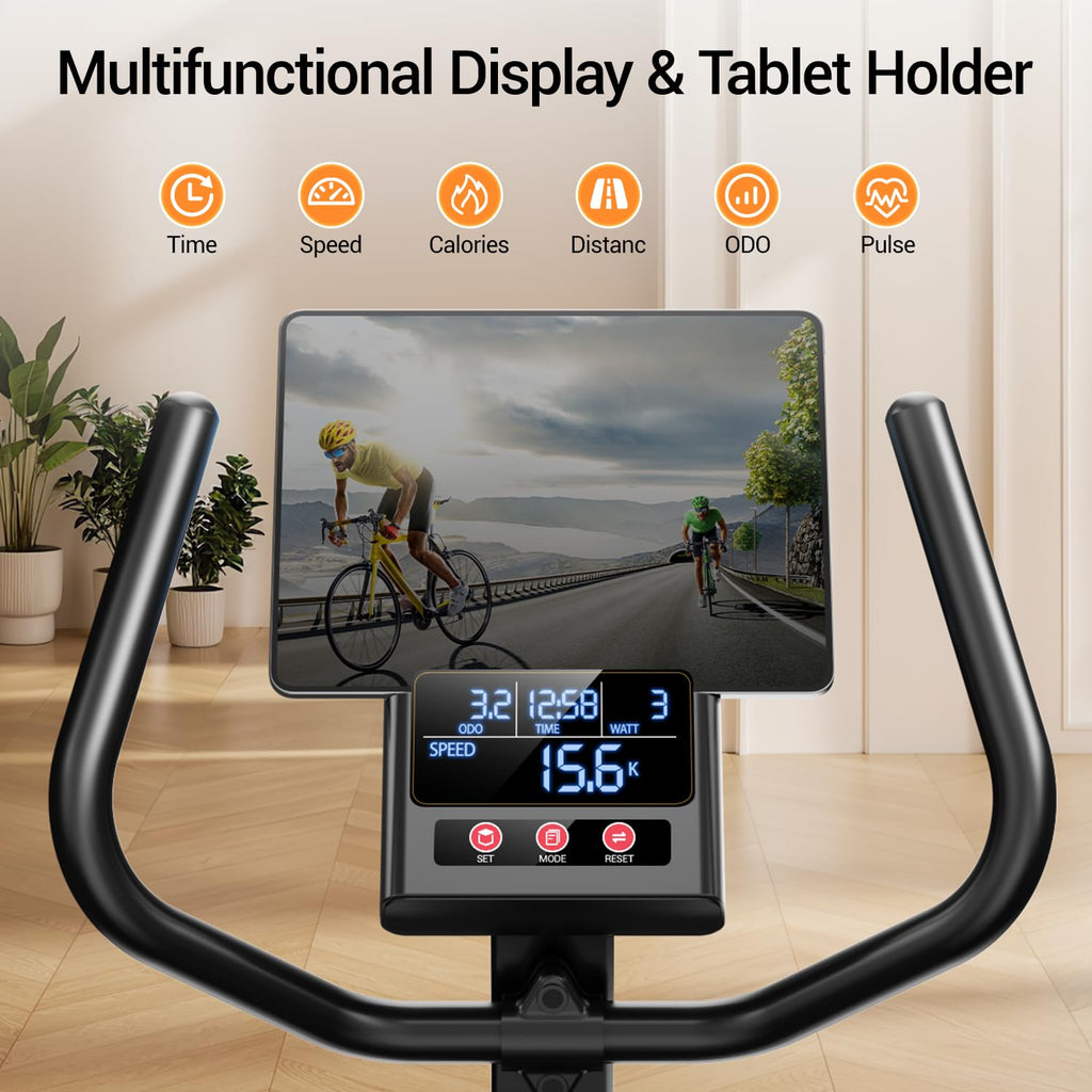 CURSOR FITNESS Recumbent Exercise Bike, Quiet Recumbent Stationary Bike for Adults & Seniors, Magnetic Stationary Bike with 16-L