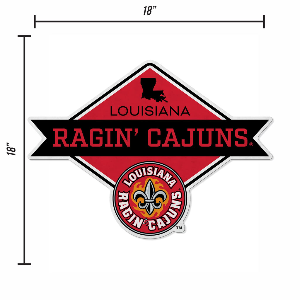 Rico Industries Ncaa Louisiana-Lafayette Ragin Cajuns Diamond Shape Cut Pennant - Home And Living Room D  Cor - Soft Felt Ez To