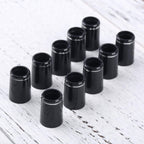 Muxsam 10Pcs .370 Black Golf Tapered Ferrules Compatible For Irons Shaft Universal With Single Silver Ring