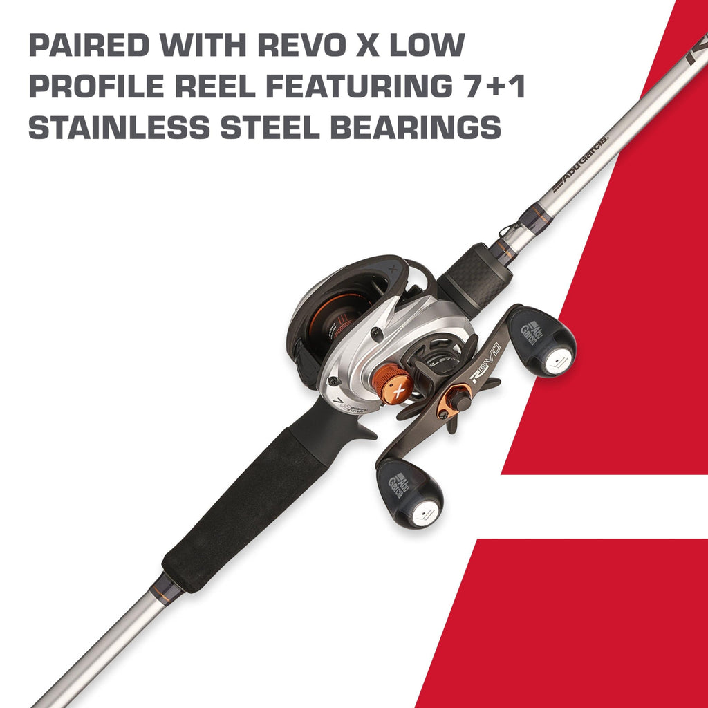 Abu Garcia Revo X Low Profile Baitcast Reel And Fishing Rod Combo