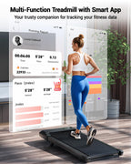 Deerrun Walking Pad 2 In 1 Under Desk Treadmill, 2.5Hp Low Noise Walking Pad Running Jogging Machine With Remote Control For Hom