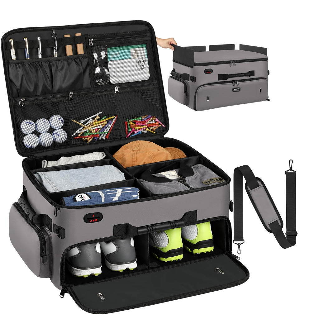 Mogplof Extra Large 2 Layer Golf Trunk Organizer, Golf Gifts for Men Golfers, 20x 14x 10 Water-resistant Car Durable Golf Organi