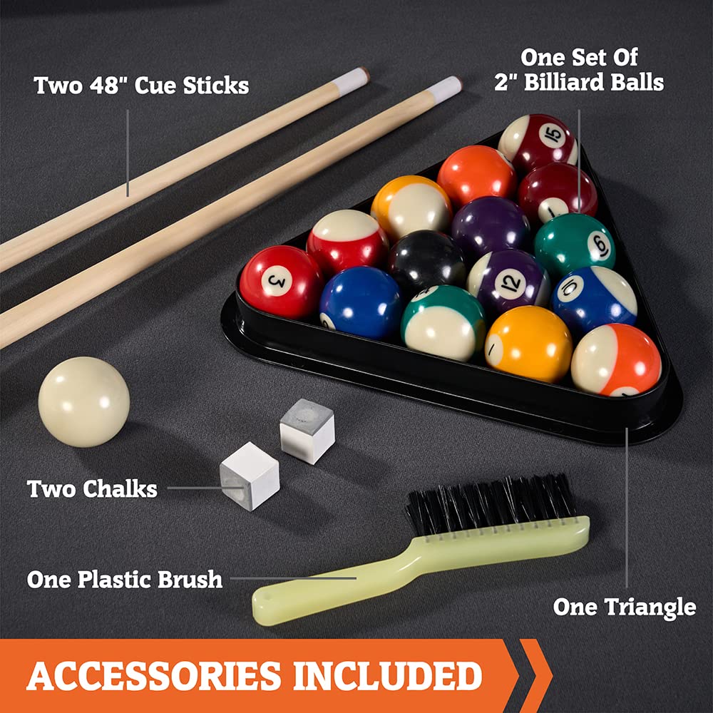 Hall Of Games 6' Arcade Drop Pocket Table With Pool Ball And Cue Stick Set