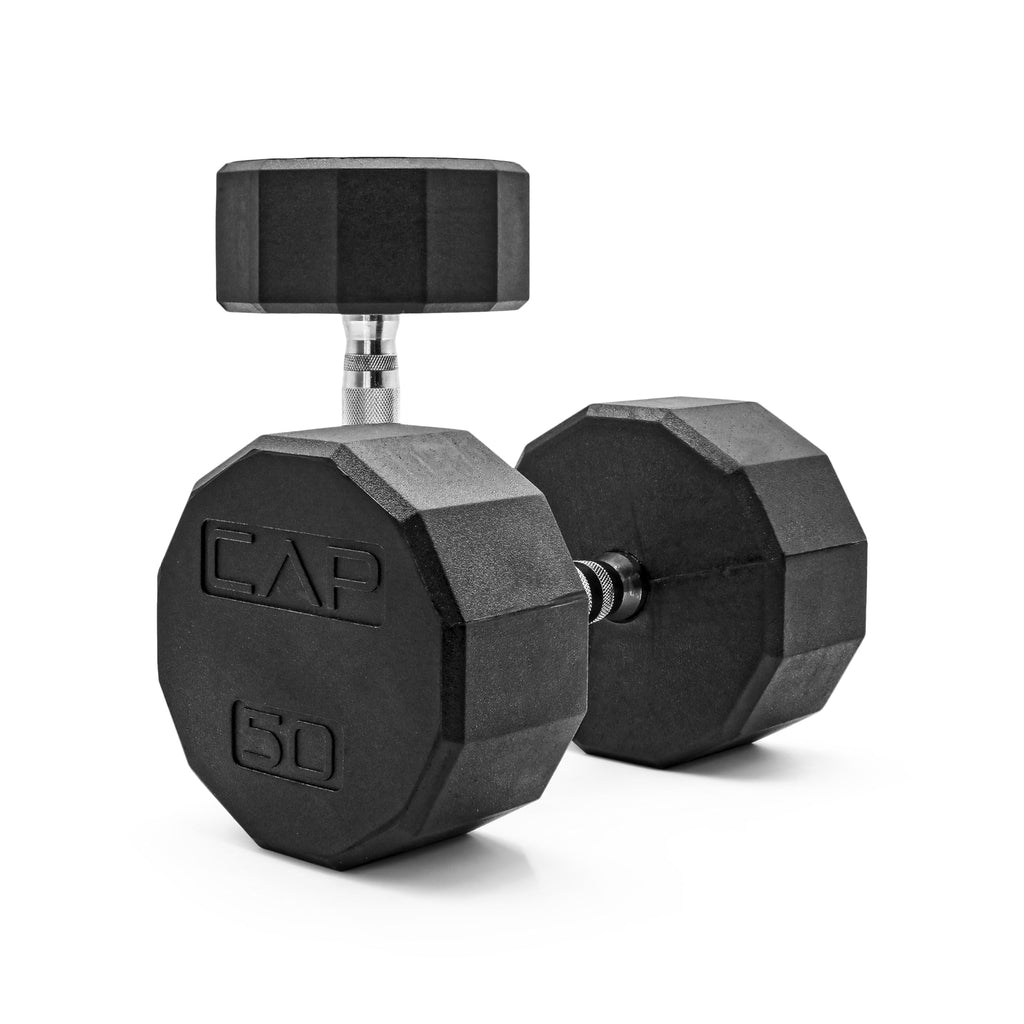 CAP Barbell 12-Sided Coated Dumbbell with Chrome Handle, Pair, 50 LB