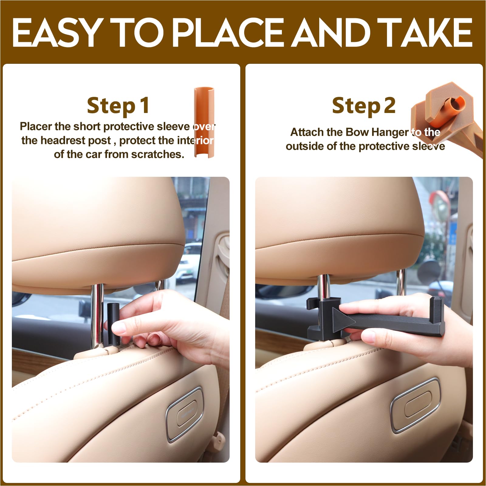 2 Set Bow Hanger for Truck Portable Bracket Bow Buddy Universal Compound Bow Headrest Holder for Vehicle Storage and Hunting Tra