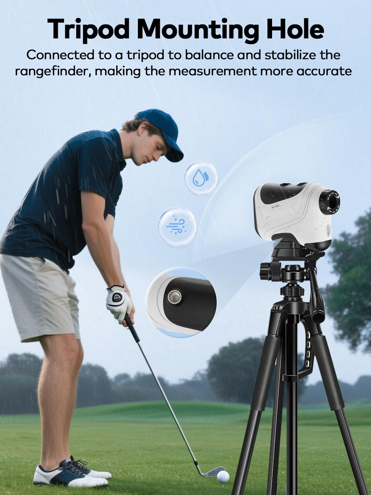 Moesapu Range Finder Golf With Slope, 1200Yd Laser Range Finder With Tripod Mount Hole, 7X Magnification Flag Lock Locking Vibra