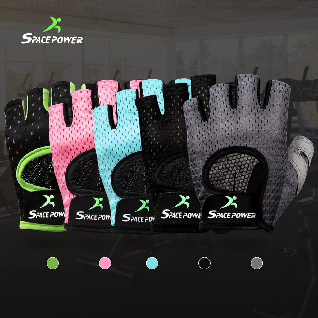 Spacepower Workout Gloves, Weight Lifting Gloves For Women&Men, Lightweight Breathable Gym Gloves For Exercise (Small, Pink)