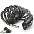 MARQUE Bike Lock with Key - 3/8    (4Ft, 7Ft, 15Ft) Coiled Cable Locks with 2 Keys, Anti-Theft Security Cable for Bicycles, Scoo
