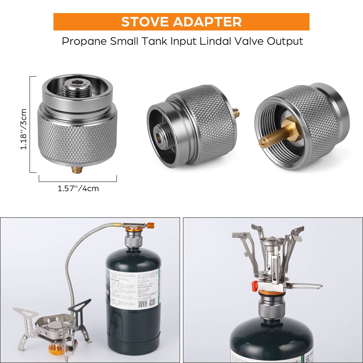 Odoland 3500W Windproof Camp Stove Camping Gas Stove With Fuel Canister Adapter, Piezo Ignition, Carry Case, Portable Collapsibl