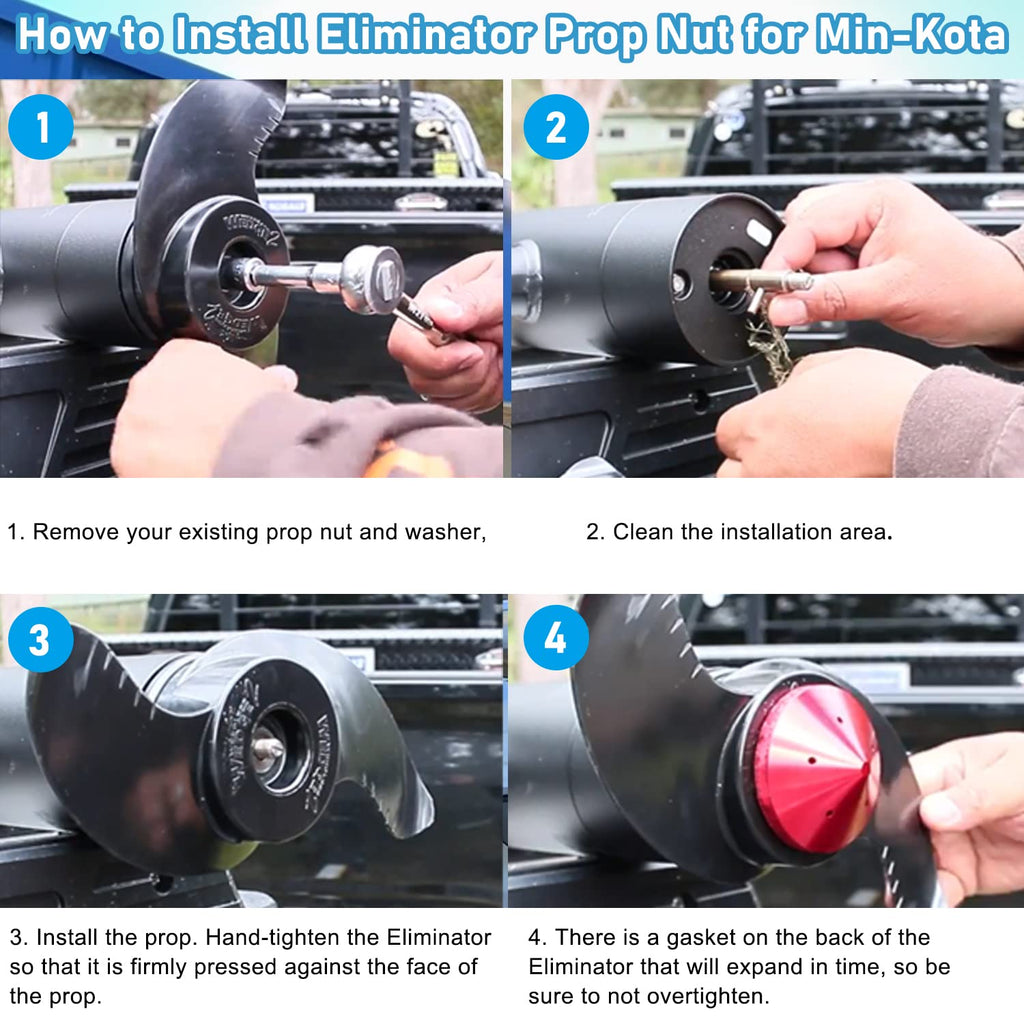 Eliminator Trolling Motor Prop Nut Billet Aluminum Custom Fit For Minnkota 80, 101 And 112 Lb Models (Gfel-Mk-Bk-Dp).