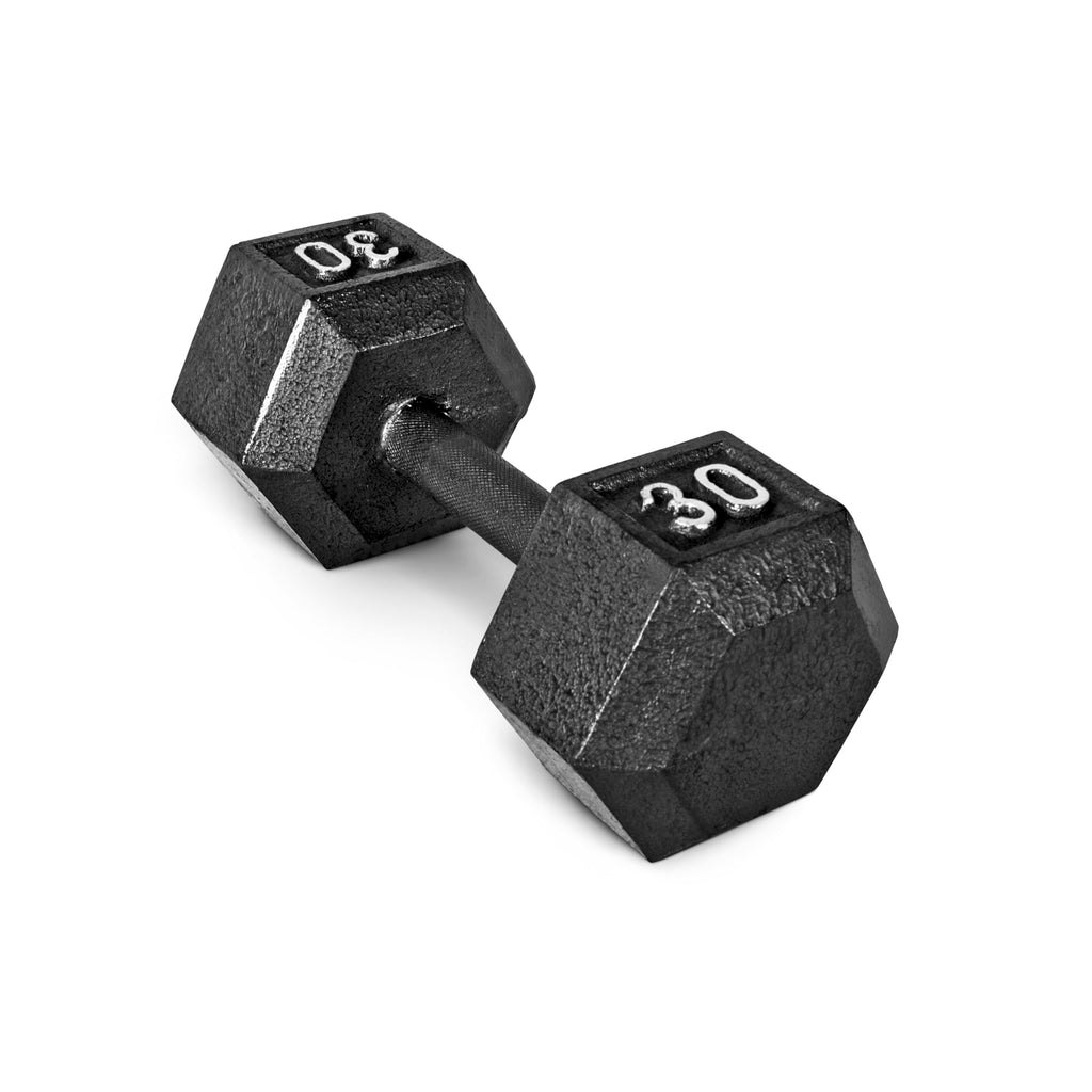 Cap Barbell Cast Iron Hex Dumbbell, Black, Single, 30 Lb
