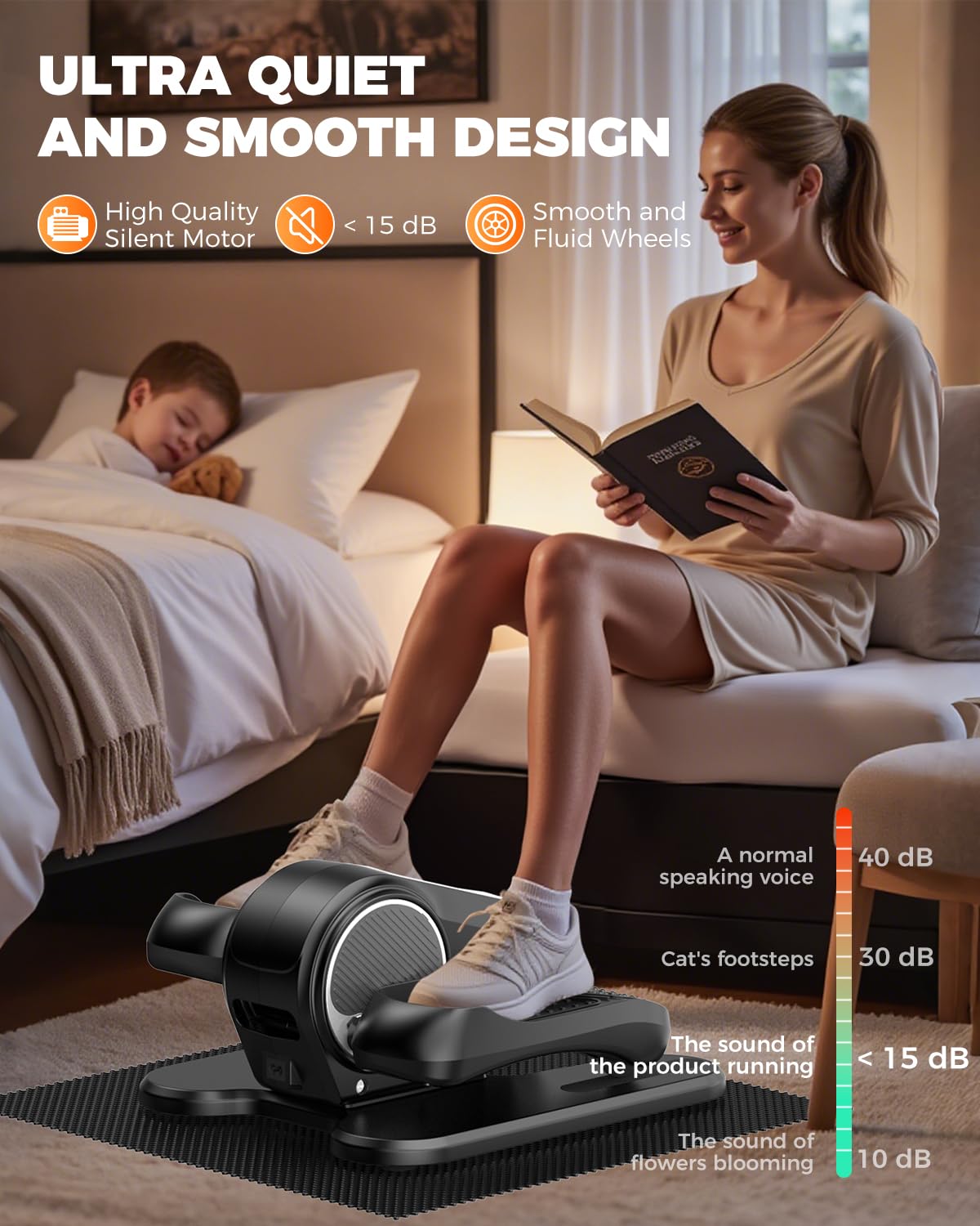 Under Desk Elliptical Machine, Ellipse Leg Exerciser As Seen On Tv, Lcd Display & 12 Adjustable Speed Ellipse Fit, Portable & Qu