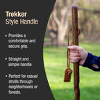 Brazos Handcrafted Wood Walking Stick, Twisted Oak, Trekker Style Handle, For Men & Women, Made In The Usa, Red, 48''