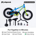 Chipmunk Kids Bike Toddlers 12 14 16 18 Inch Wheel Bicycle Beginners Boys Girls Ages 3-11 Years, Multiple Color Options