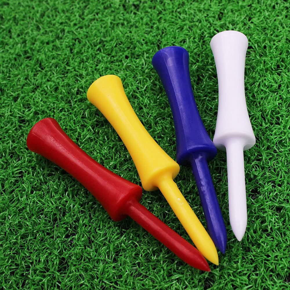 Kofull Golf Step Down Tees, 2 3/4 Golf Tees Bulk, Random Colors Consistent Tees Plastic Golf Tees - 50 Counts
