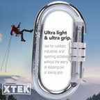 25Kn Climbing Carabiner - Uiaa Ce Rated 5620Lb - Heavy Duty Twist Locking Carabiner Clip - Industrial Strength Large Steel Oval