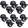 BBTO 10 Pcs Aluminum Alloy Clear Sound Bike Bell Black Loud Crisp Bicycle Bell Scooter Tricycle Mountain Bike Accessories for Bo