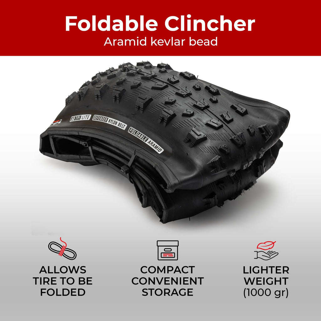 Fincci Pair 29 X 26 Inch 68-622 Etrto Folding Bike Tires With Nylon Protection, 60 Tpi For Mountain, Mtb, Downhill Xcenduro Trai