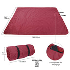 Redcamp Large Waterproof Stadium Blanket For Cold Weather, Soft Warm Fleece Camping Blanket Windproof For Outdoor Sports, Red