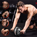 Entersports Abs Roller Wheel Kit, Exercise Wheel Core Strength Training Abdominal Roller Set With Push Up Bars, Resistance Bands